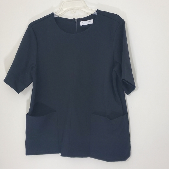 Everlane Black Thick Boxy Blouse, Size Large - Picture 9 of 10